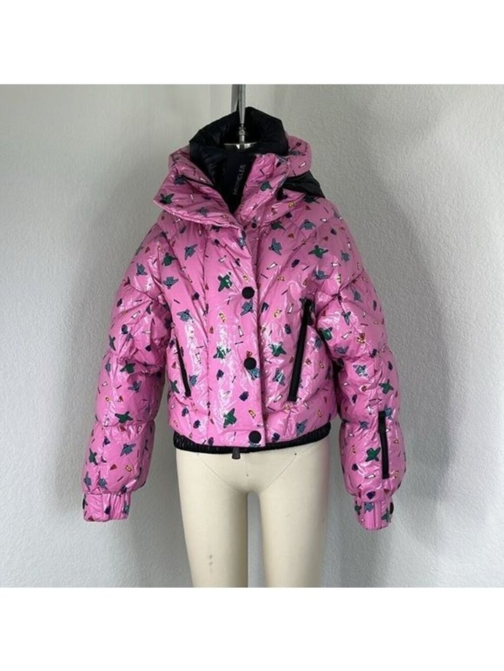MONCLER GENIUS + 3 Moncler Grenoble Cropped Printed Quilted Down Ski Jacket